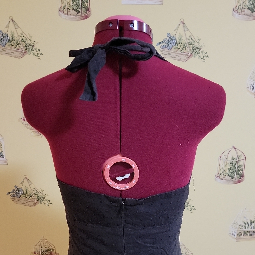 Black Ruched Halter Sundress - Picture 5 of 8